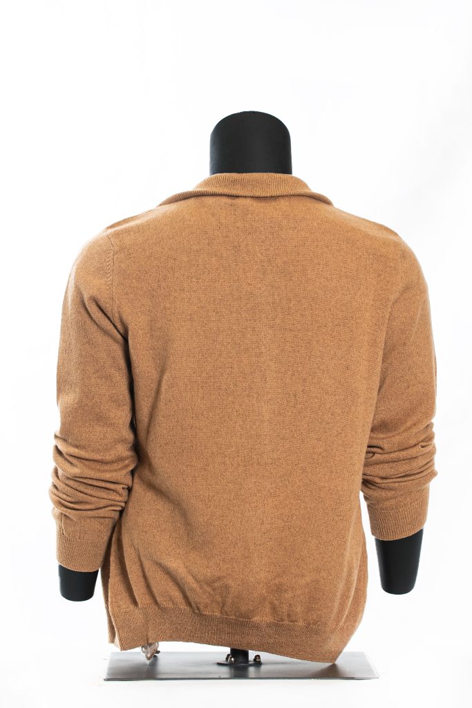 Camel Full-Zip Cashmere Cardigan