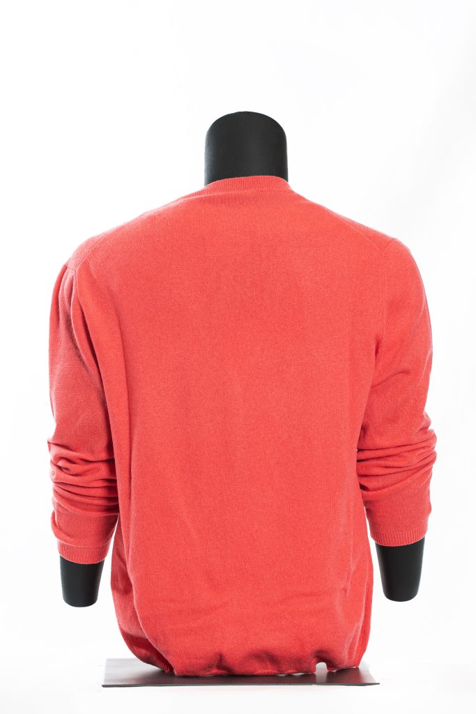 Coral Red V-Neck Cashmere Cardigan