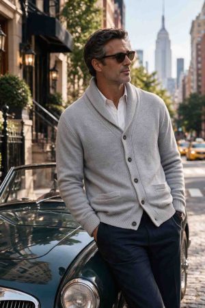 The Signature Shawl-Collar Knit Cardigan — Style 99