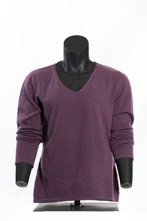 Elegant Plum V-Neck Sweater