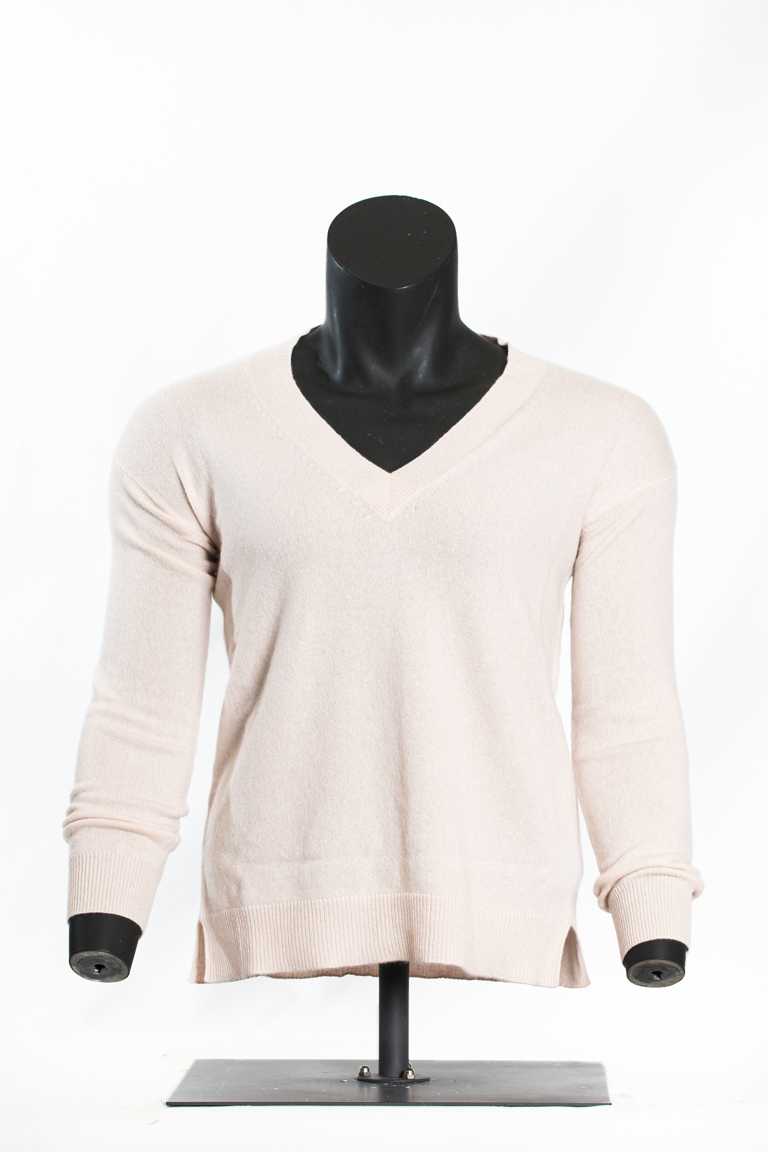 Champagne Beige V-Neck Sweater