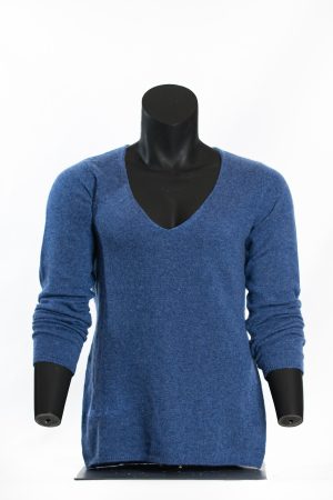 Teel Blue V-Neck Knit Sweater
