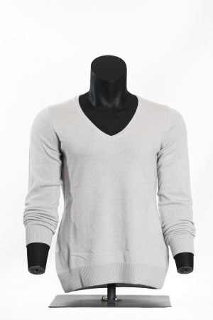 Off-White V-Neck Knit Sweater